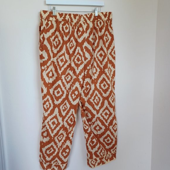 Haute Hippie Pant Wide Leg Cotton Tribal Ikat Boho Size X Large - Picture 3 of 14